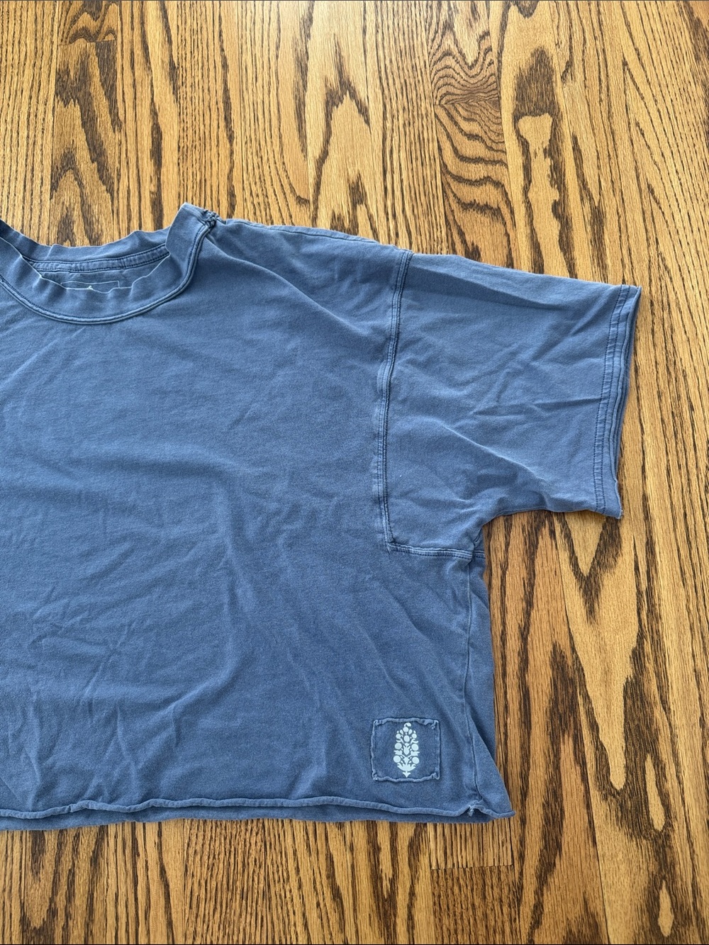 FP Movement by Free People Washed Blue Cropped Short Sleeve Tee - Picture 4 of 13